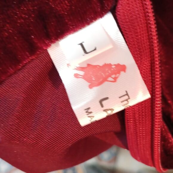 Elegant Velvet Burgundy 3/4 Sleeve Side Slits Cheongsam Dress sz L Whimsigoth - Picture 13 of 13